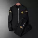 ensemble versace homme survetement jacket tracksuit hf embroidery tights zipper black